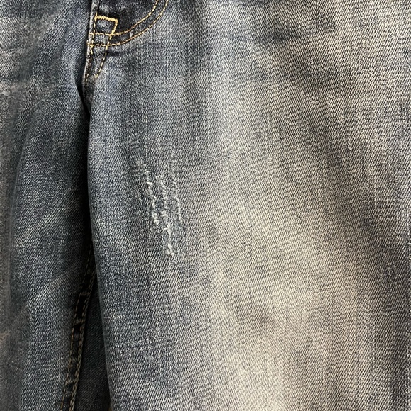 Maurice’s Women’s Edgely Distressed Blue High Rise Flare Jeans Size 2 - Picture 11 of 13